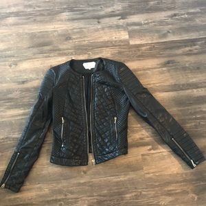 Zara trafulac black faux leather jacket